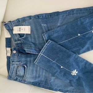7 For All Mankind Blue Skinny Jeans with Distressed Details